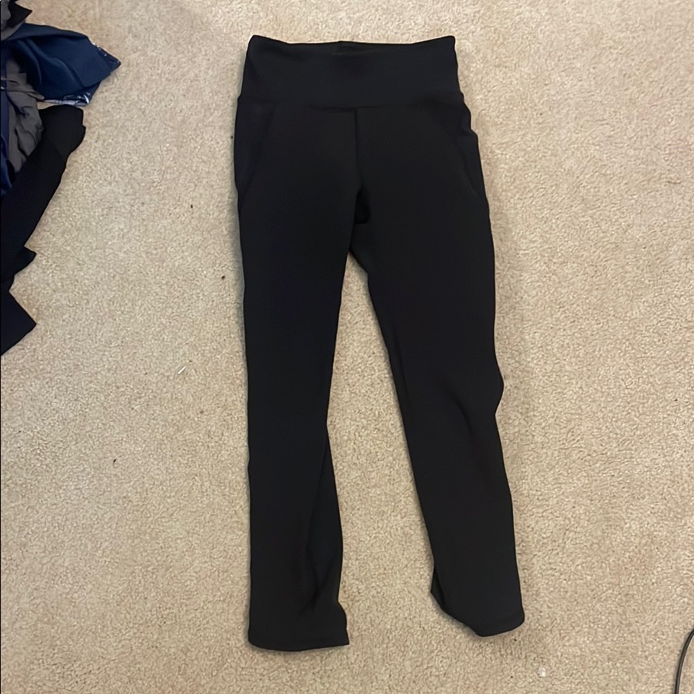 Black Free People Leggings With an open detailing on side of leg